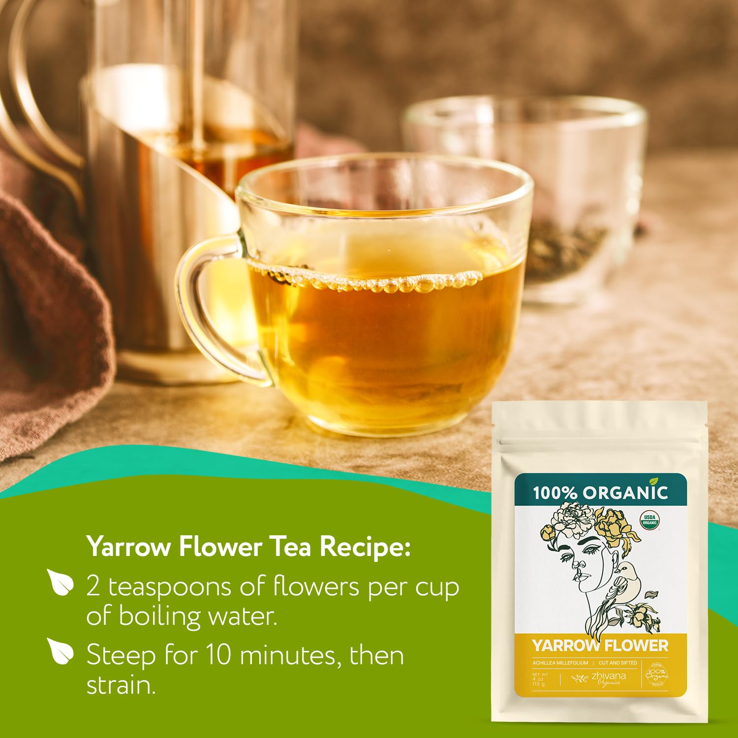 Zhivana Organics infusión usada en cocina aportando aroma herbal