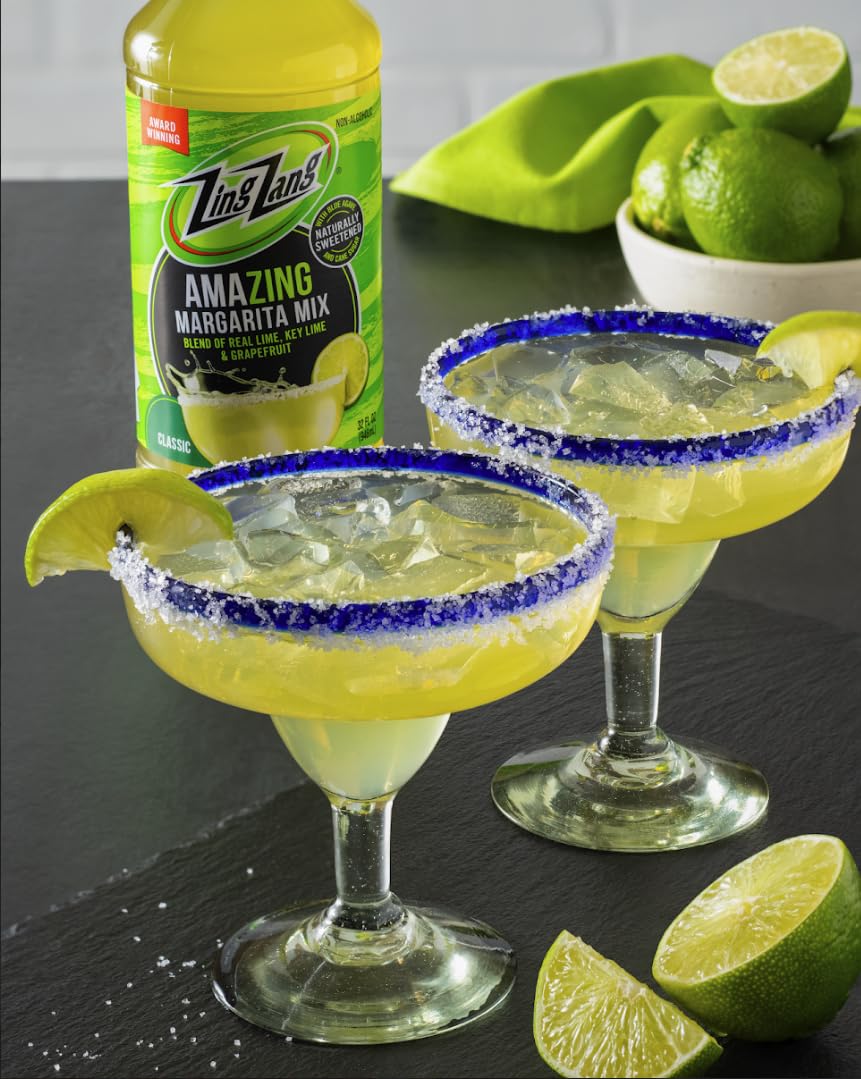 Copas servidas con margaritas Zing Zang demostrando resultado listo para beber