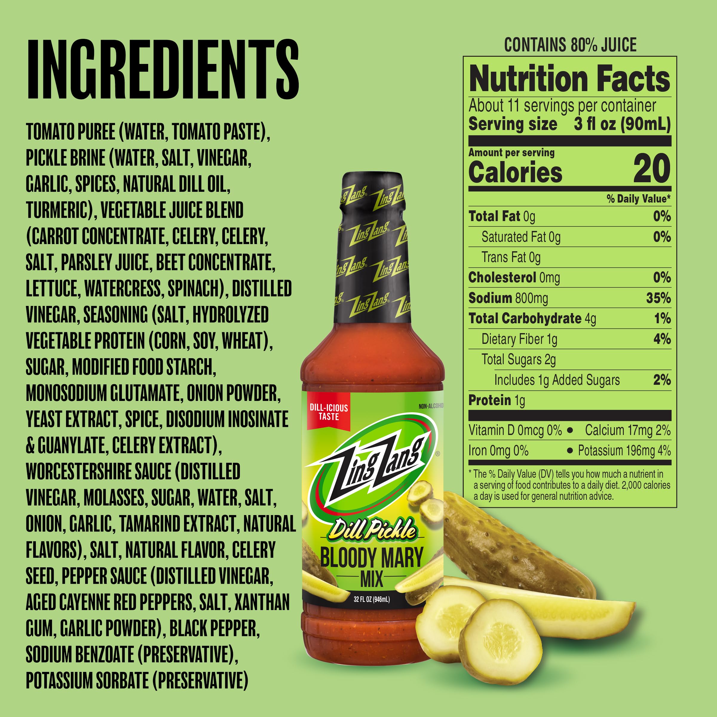 Zing Zang detalle de etiqueta con ingredientes claros y beneficios naturales