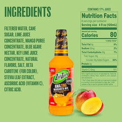 Detalle de la etiqueta Zing Zang que destaca jugos reales y sin sabores artificiales