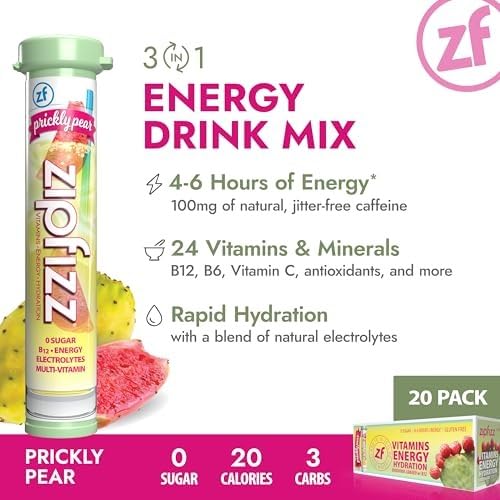 Vaso con Zipfizz preparado y hielo mostrando hidratación refrescante y electrolitos