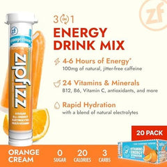 Zipfizz etiqueta nutricional enfocando vitaminas y electrolitos clave