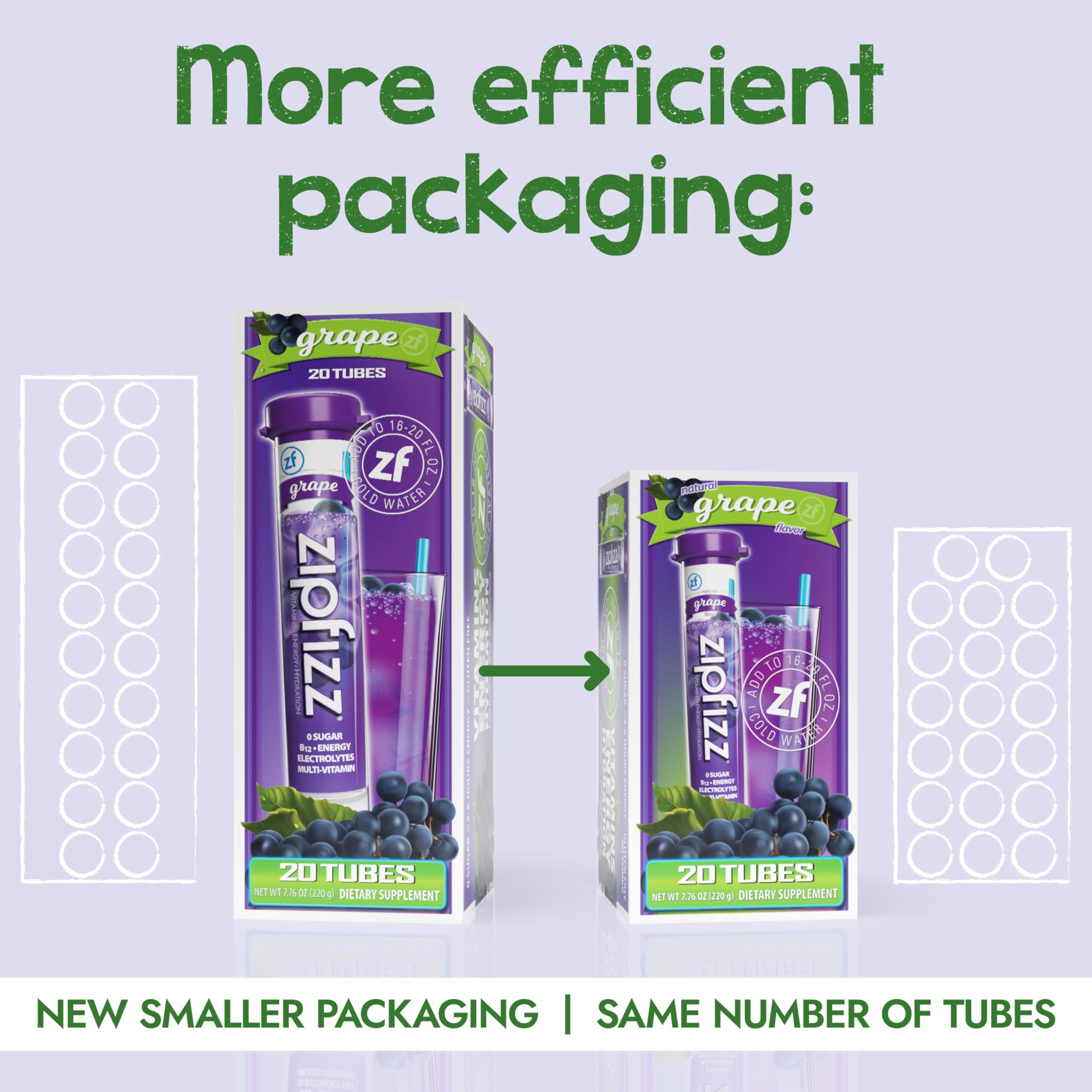 Zipfizz polvo morado textura cercana que facilita disolución rápida