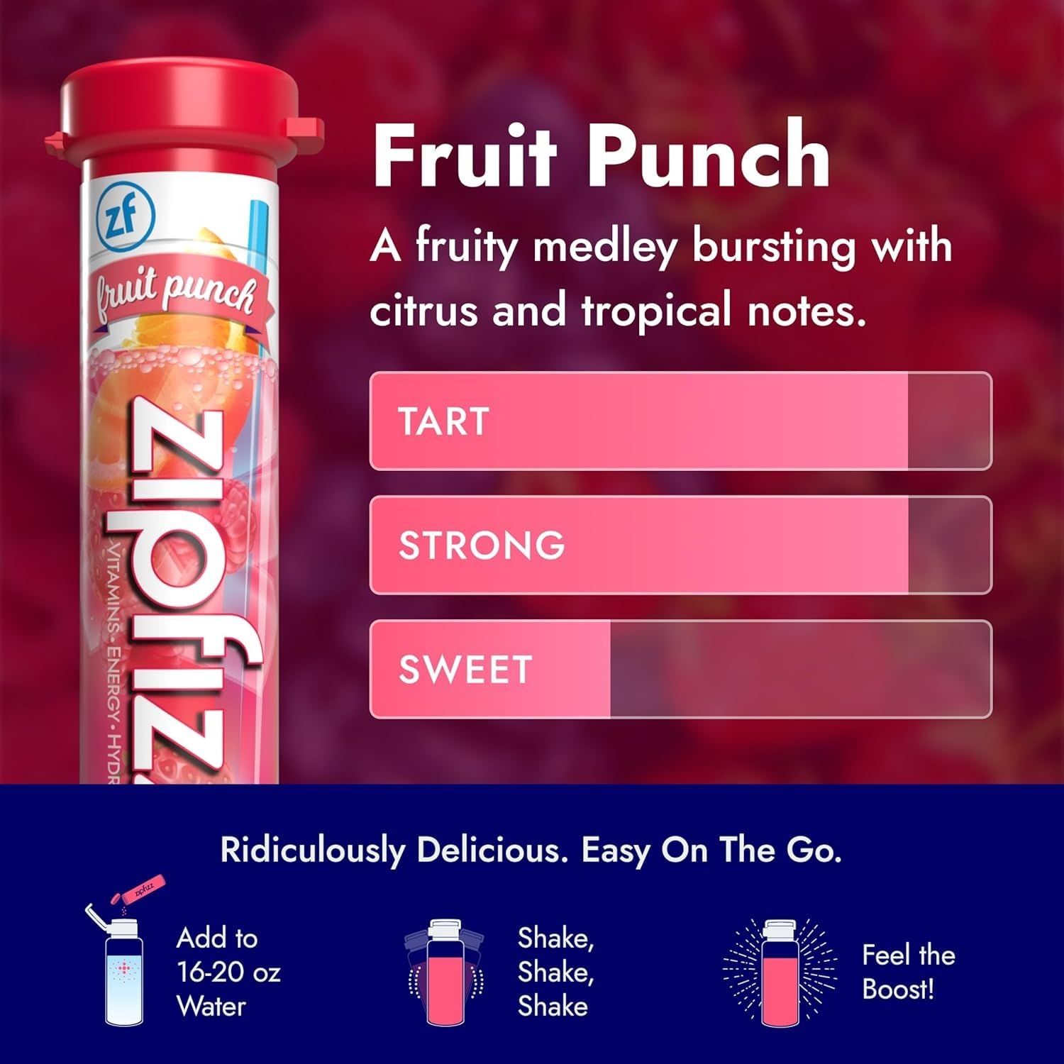 Zipfizz sobre en mochila urbana destacando transporte fácil y uso diario