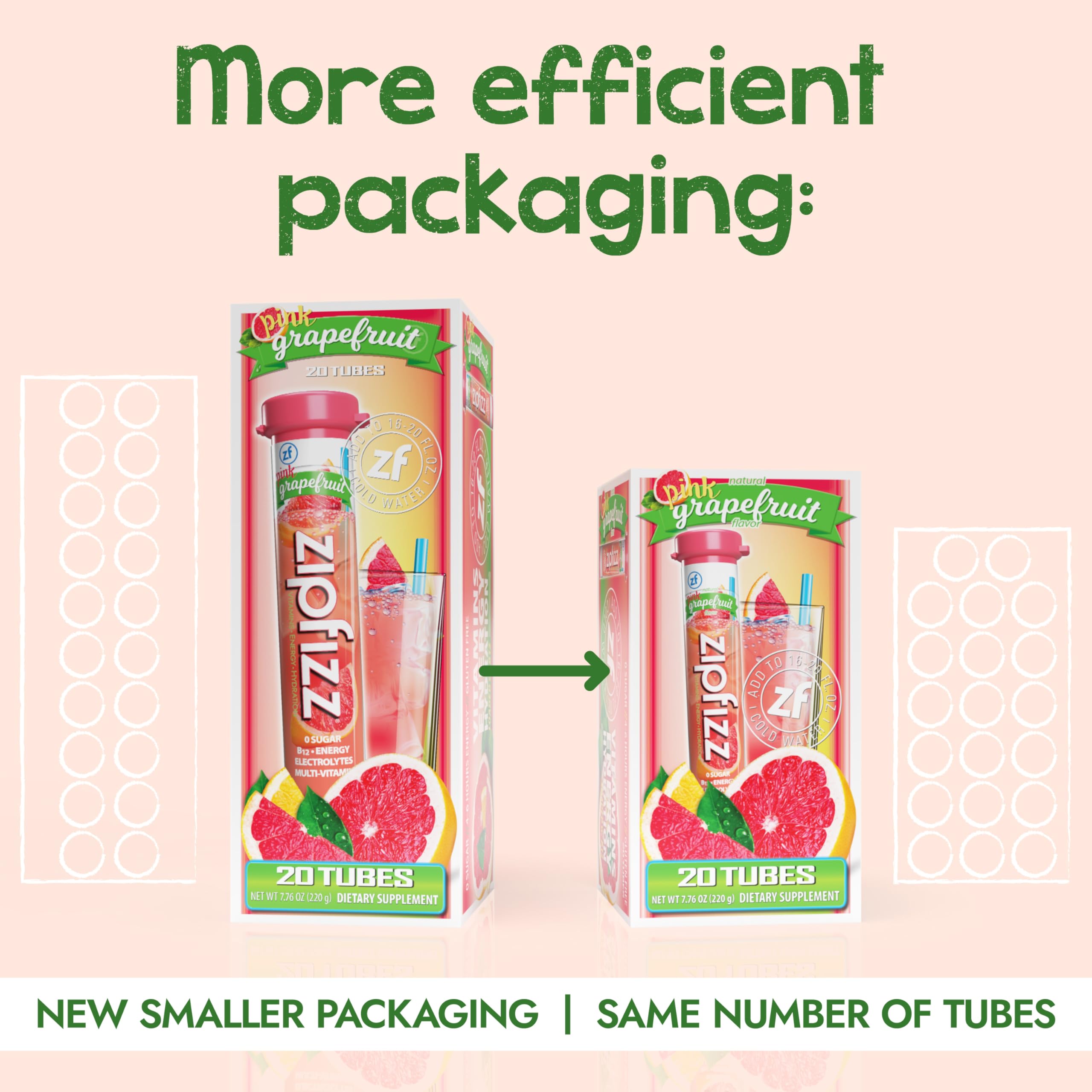 Zipfizz sobre individual abierto con polvo y beneficio preparación rápida