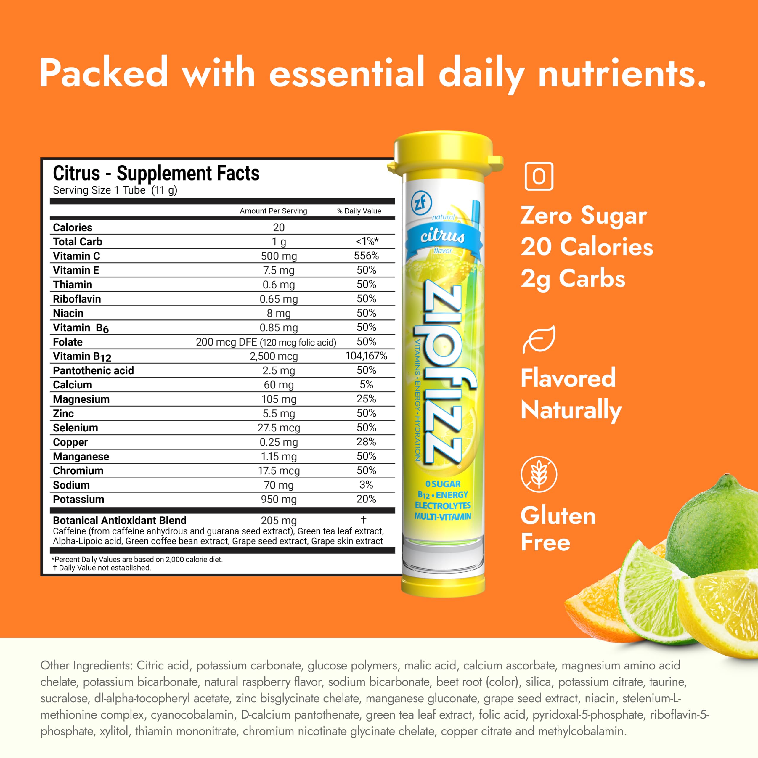 Zipfizz sobre individual Citrus abierto listo para mezclar y fácil transporte