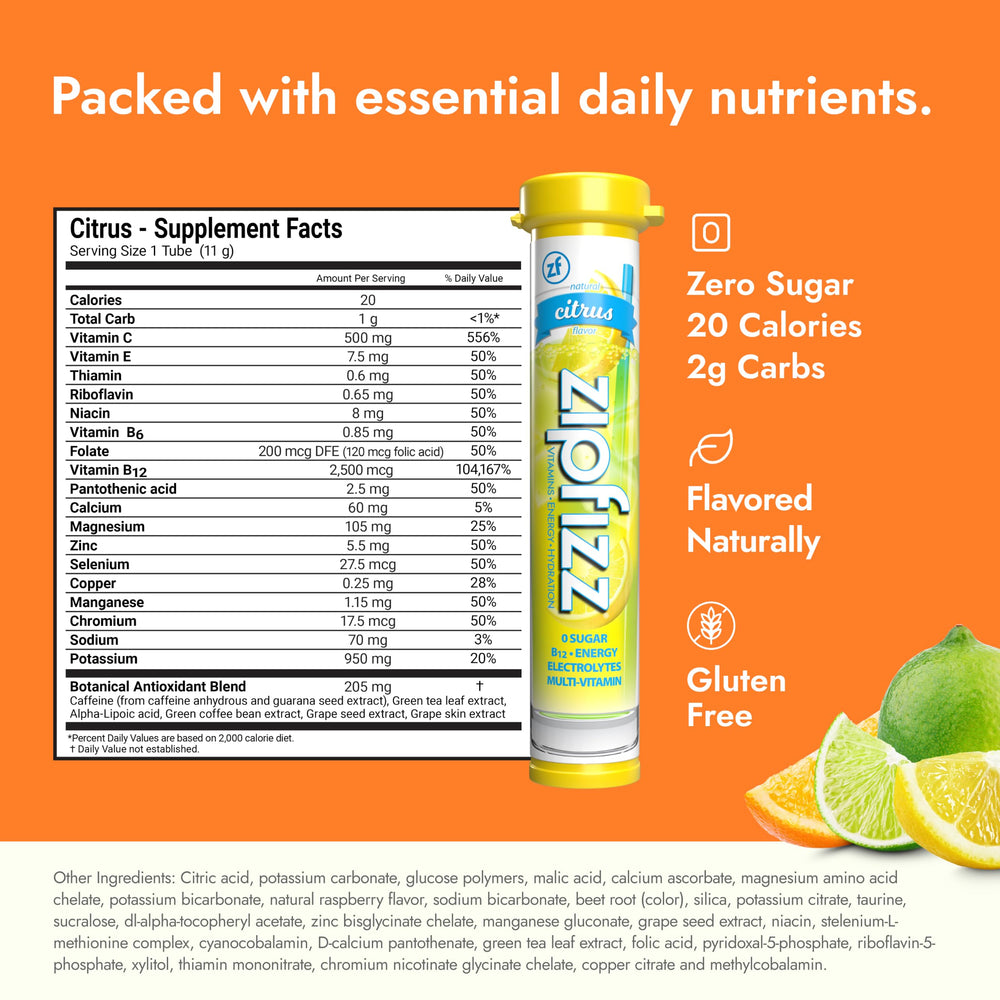 Zipfizz sobre individual Citrus abierto listo para mezclar y fácil transporte