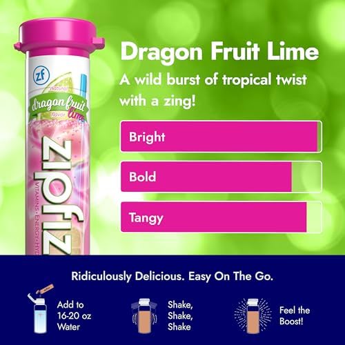 Zipfizz sobre al lado de una mano para comparar tamaño portátil