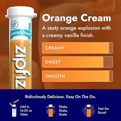 Zipfizz comparación de tamaño en mano para visualizar porción portátil