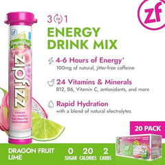 Zipfizz polvo en mano detalle de textura y mezcla fácil para hidratación