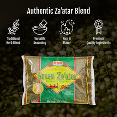 Ziyad za'atar untado en pan con aceite que realza sabor mediterráneo