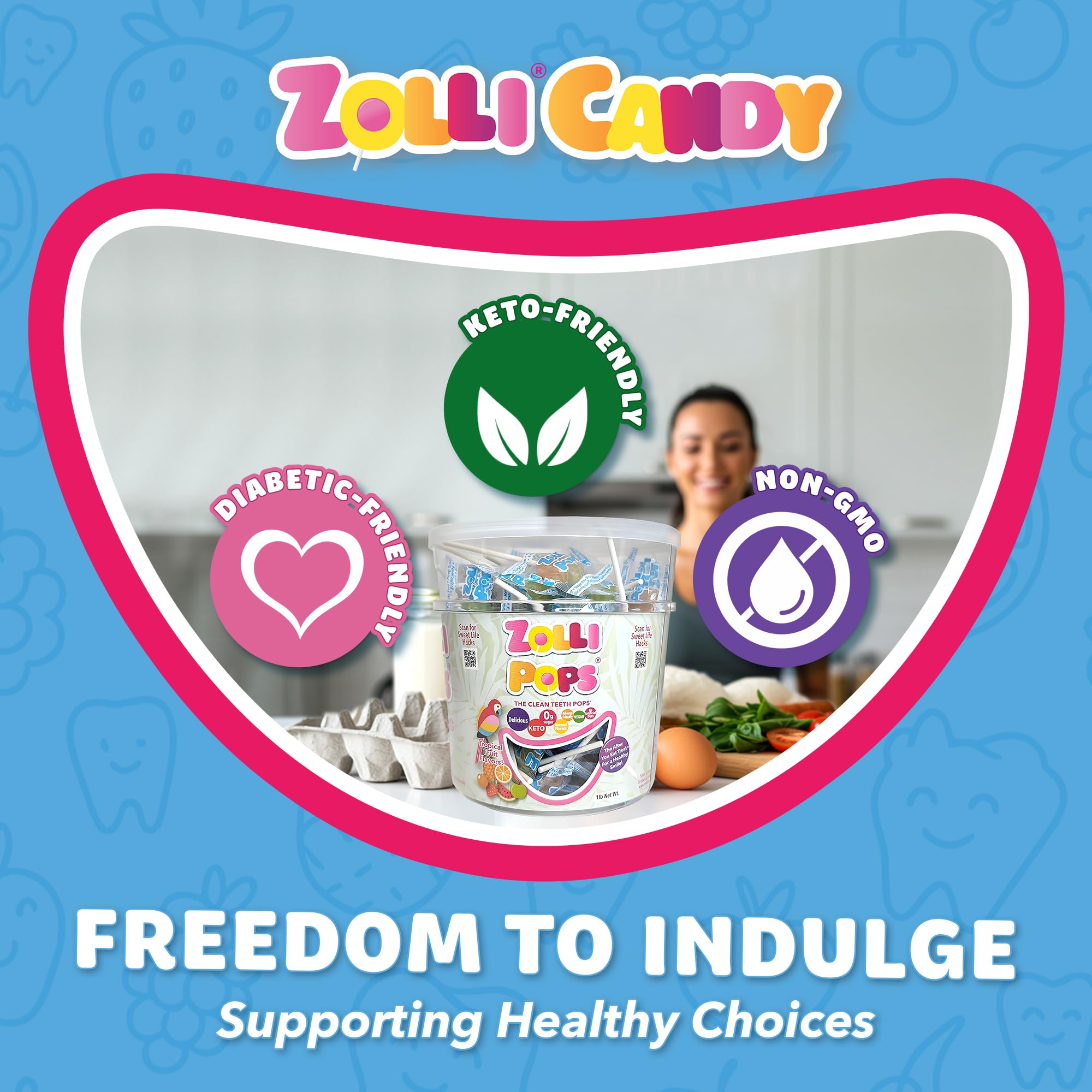Zollipops etiqueta con ingredientes visible para tranquilidad del comprador