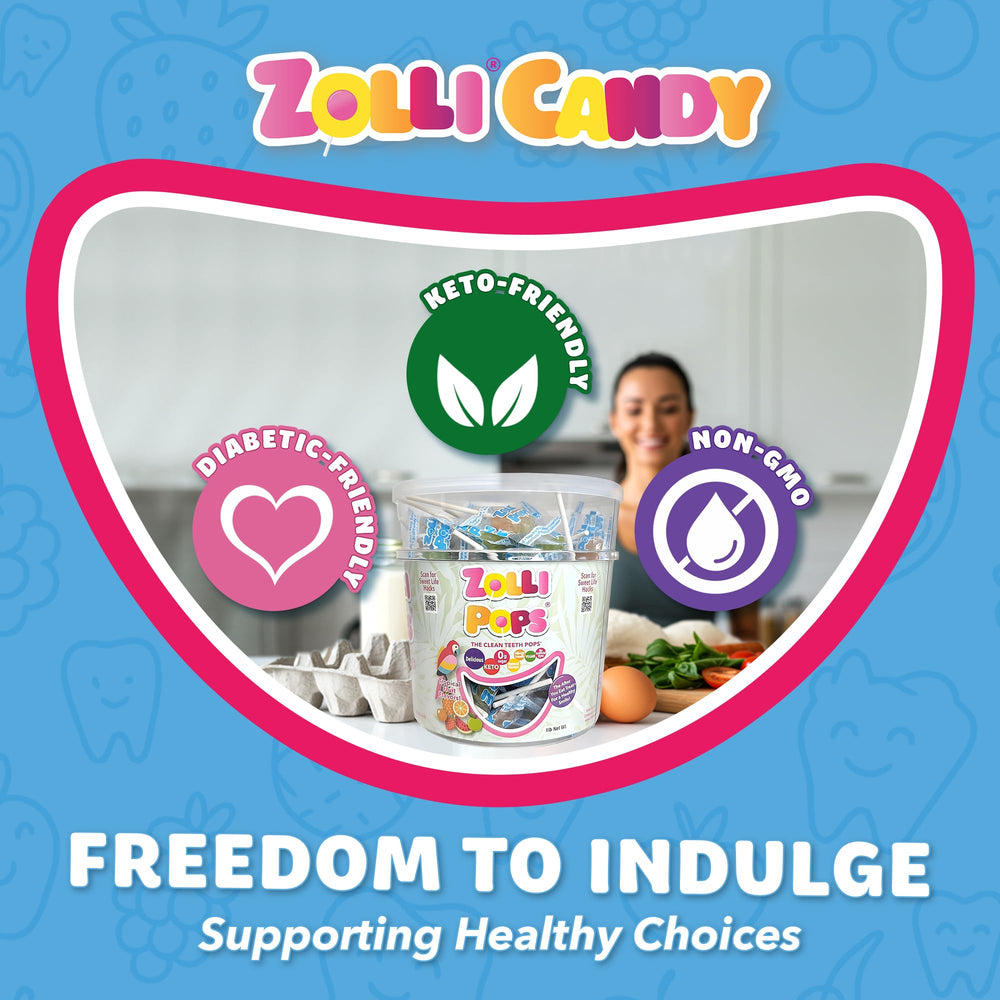 Zollipops etiqueta con ingredientes visible para tranquilidad del comprador