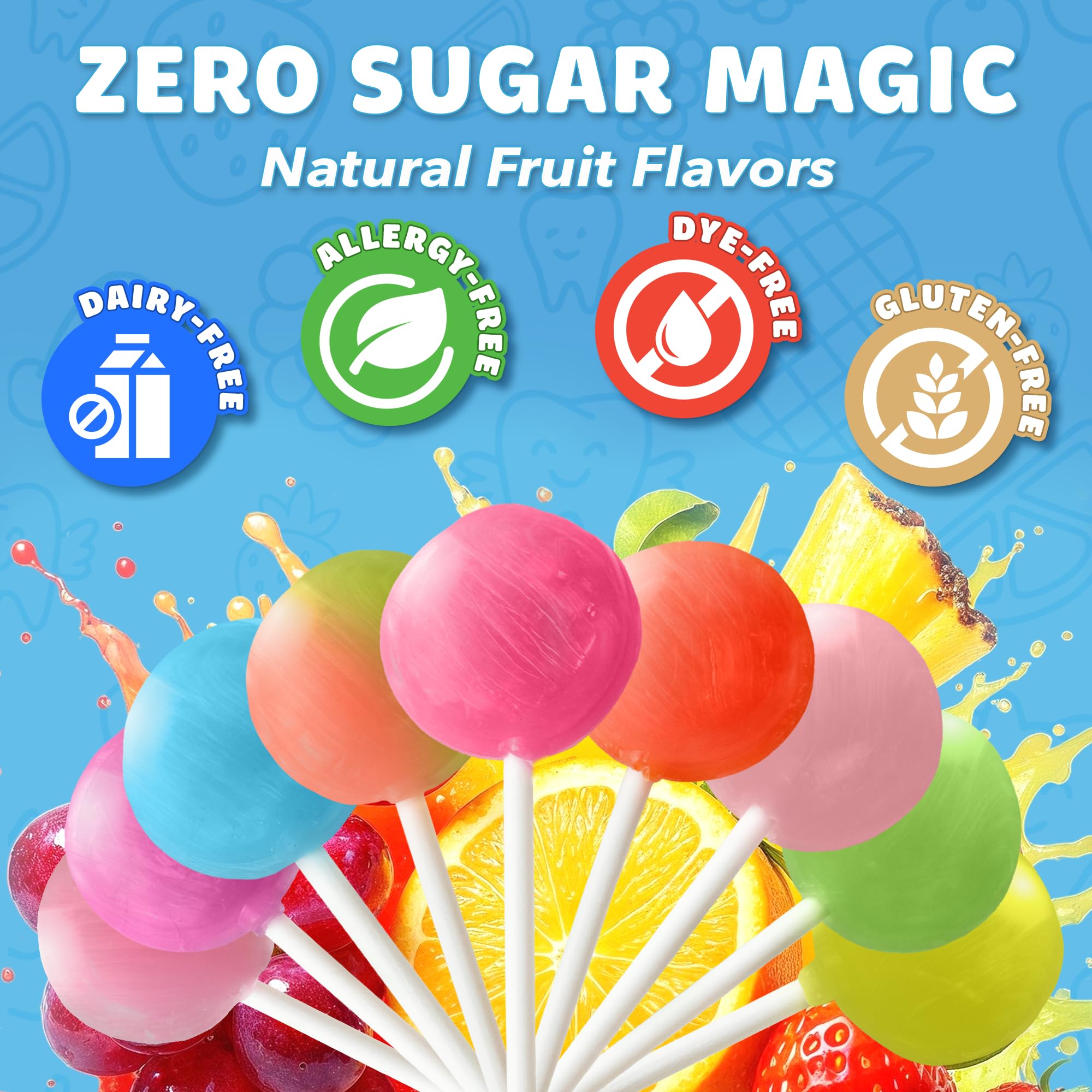 Zollipops paleta en mano para comparar tamaño y porción segura