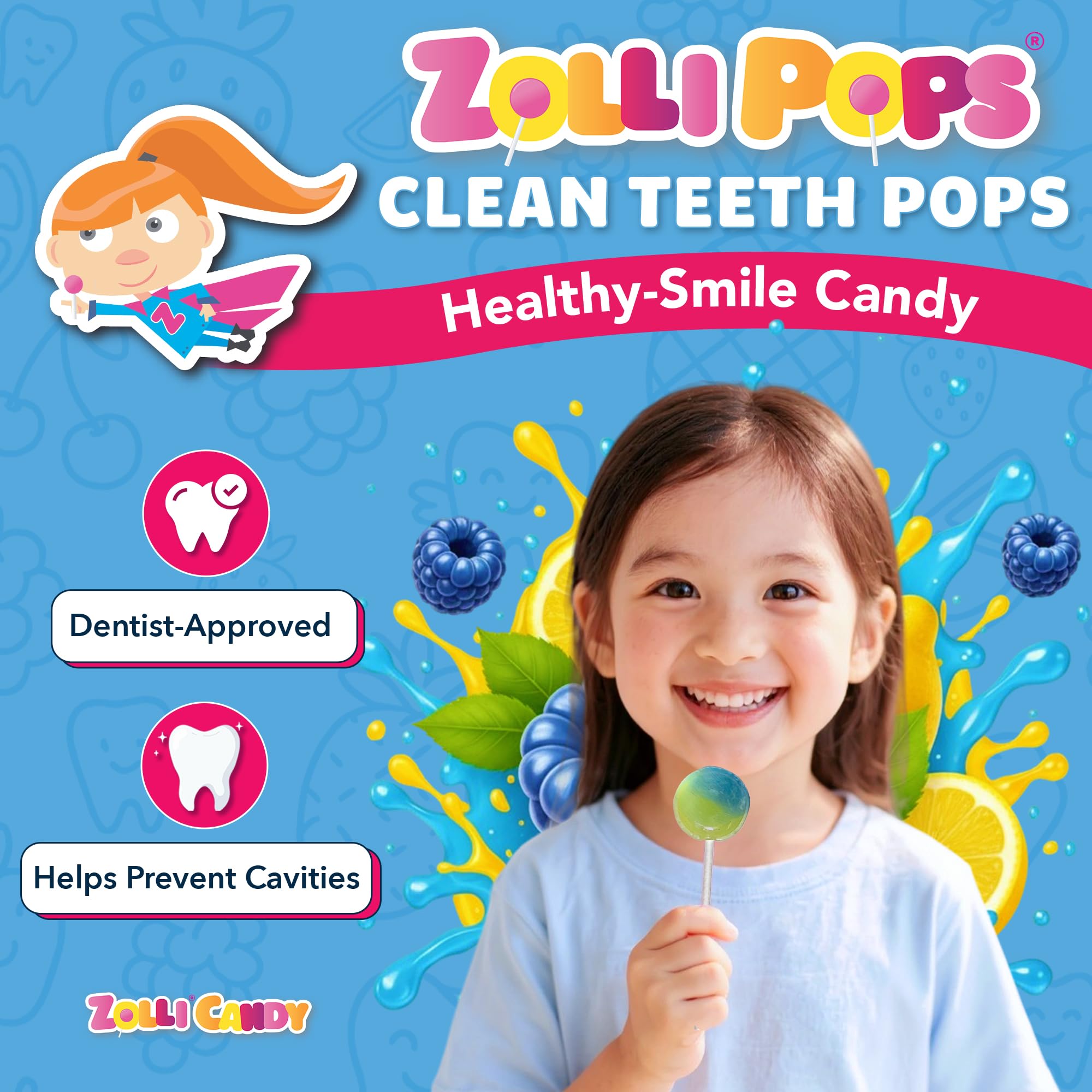 Zollipops paleta envuelta en mano, higiene y comodidad para niños