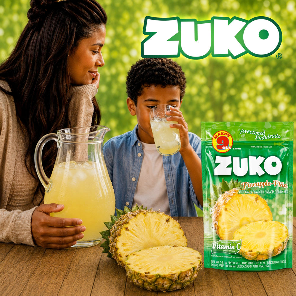 ZUKO etiqueta nutricional y vitamina C visible para información clara y útil
